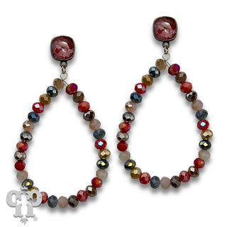 Faceted bead teardrop earring with crystals from Swarovski®- LC