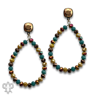 Faceted bead teardrop earring with crystals from Swarovski®- LC