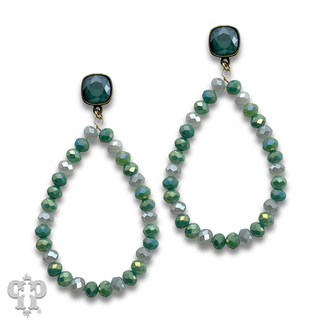 Faceted bead teardrop earring with crystals from Swarovski®- LC