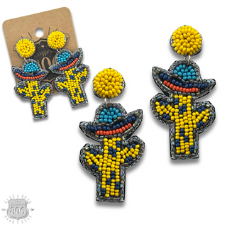 Seed bead cactus earring