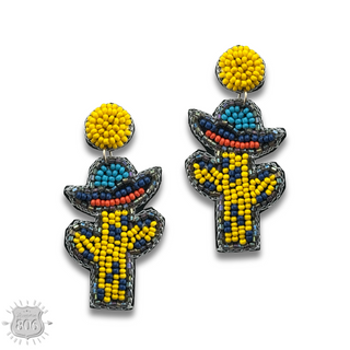 Seed bead cactus earring