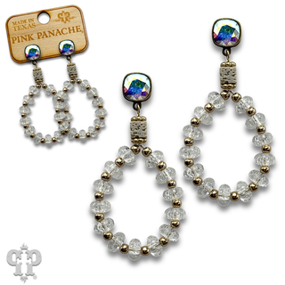 Crackle glass and stone earring with crystals from Swarovski®