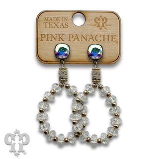 Crackle glass and stone earring with crystals from Swarovski®
