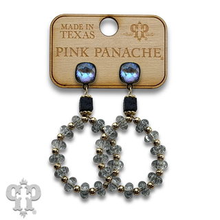 Crackle glass and stone earring with crystals from Swarovski®