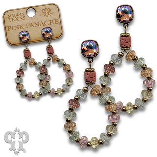 Crackle glass and stone earring with crystals from Swarovski®