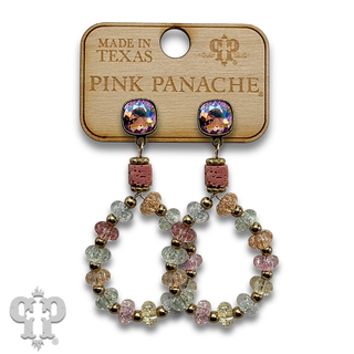 Crackle glass and stone earring with crystals from Swarovski®