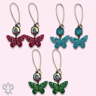 Rhinestone butterfly earring with crystals from Swarovski®- LC