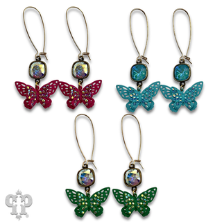 Rhinestone butterfly earring with crystals from Swarovski®- LC
