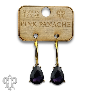 Rhinestone teardrop hoop earring - LC