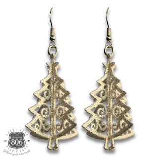 Glittered Christmas tree earring, last call