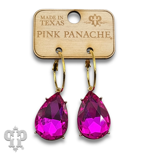 Large teardrop rhinestone charm earring