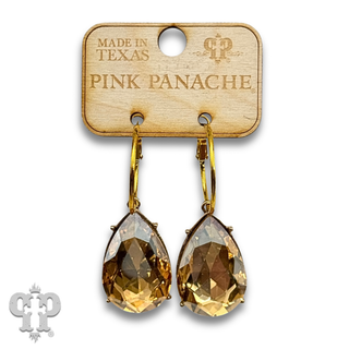 Large teardrop rhinestone charm earring