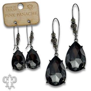 Teardrop on decorative gold kidney wire earring