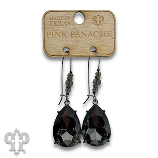 Teardrop on decorative gold kidney wire earring
