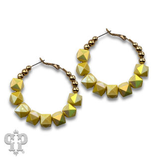 Iridescent acrylic bead hoop earring - LC