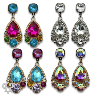 Fancy teardrop rhinestone earring with crystals from Swarovski®- LC