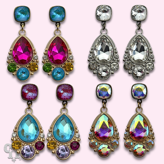 Fancy teardrop rhinestone earring with crystals from Swarovski®- LC