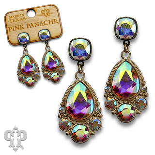 Fancy teardrop rhinestone earring with crystals from Swarovski®- LC