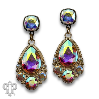 Fancy teardrop rhinestone earring with crystals from Swarovski®- LC