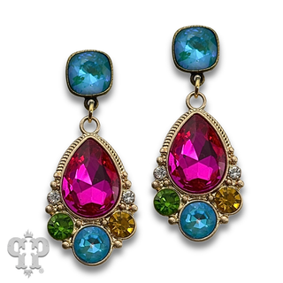 Fancy teardrop rhinestone earring with crystals from Swarovski®- LC