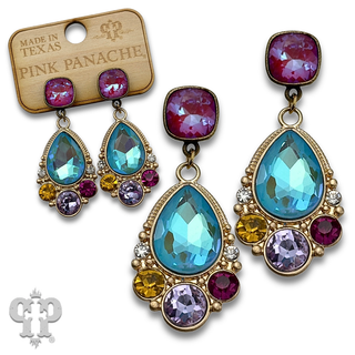 Fancy teardrop rhinestone earring with crystals from Swarovski®- LC