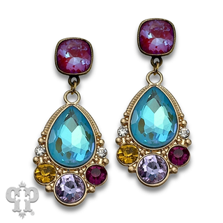 Fancy teardrop rhinestone earring with crystals from Swarovski®- LC