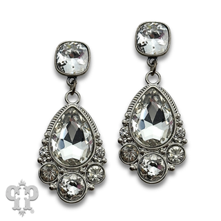 Fancy teardrop rhinestone earring with crystals from Swarovski®- LC