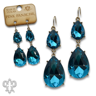 Rhinestone double teardrop earring - LC