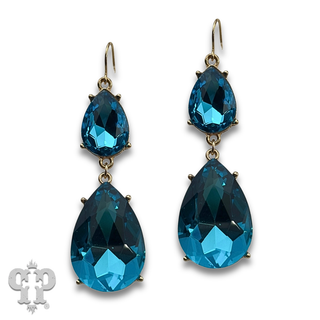 Rhinestone double teardrop earring - LC