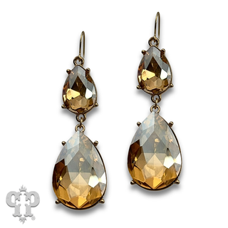 Rhinestone double teardrop earring - LC