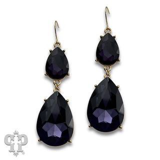 Rhinestone double teardrop earring - LC