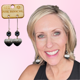 Pave rhinestone heart earring, Austrian crystal