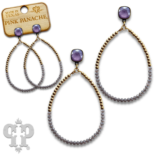 Two tone bead teardrop earring with crystals from Swarovski®- LC