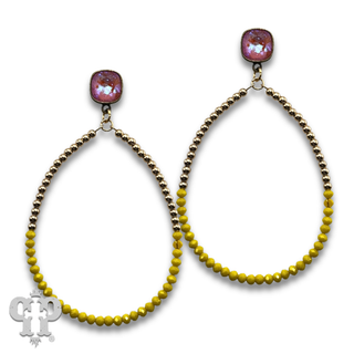 Two tone bead teardrop earring with crystals from Swarovski®- LC