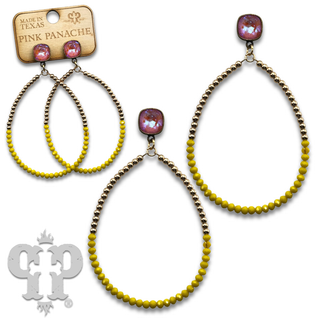 Two tone bead teardrop earring with crystals from Swarovski®- LC