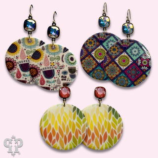 Colorful acrylic disc with crystals from Swarovski®- last call