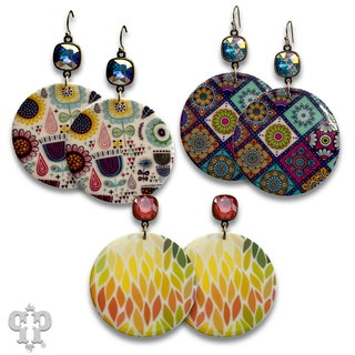 Colorful acrylic disc with crystals from Swarovski®- last call