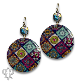 Colorful acrylic disc with crystals from Swarovski®- last call