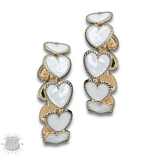 Enamel heart hoop earring, last call