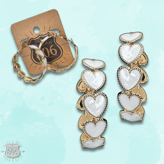 Enamel heart hoop earring, last call