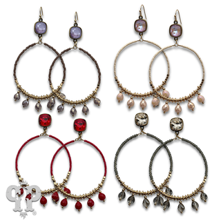 Seed bead circle earring with crystals from Swarovski®- LC