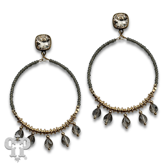 Seed bead circle earring with crystals from Swarovski®- LC