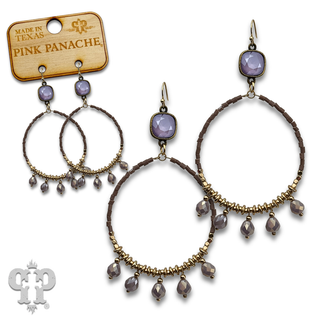 Seed bead circle earring with crystals from Swarovski®- LC