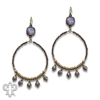 Seed bead circle earring with crystals from Swarovski®- LC