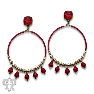 Seed bead circle earring with crystals from Swarovski®- LC