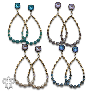 Rice and teardrop shaped earring with crystals from Swarovski®- LC