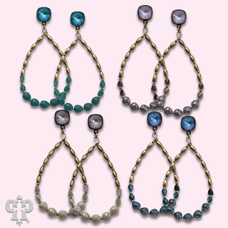 Rice and teardrop shaped earring with crystals from Swarovski®- LC