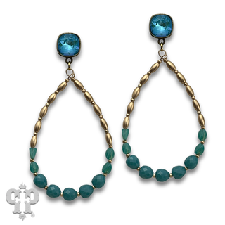 Rice and teardrop shaped earring with crystals from Swarovski®- LC