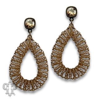 Seed bead wrapped teardrop earring with crystals from Swarovski®- LC