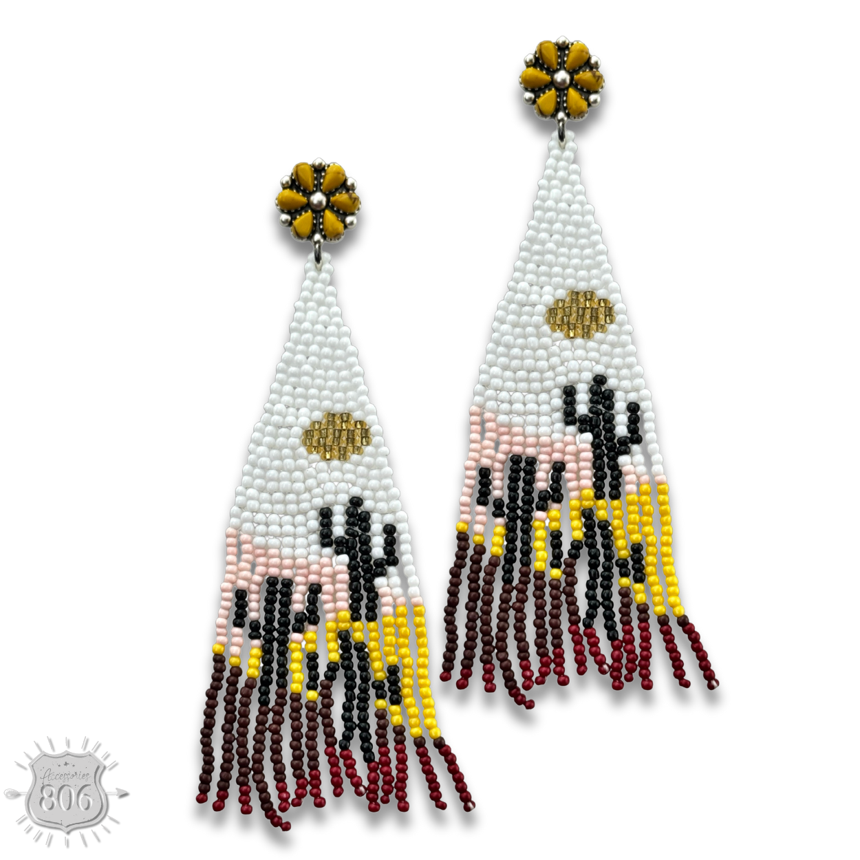 Beaded cactus scene earring, last call